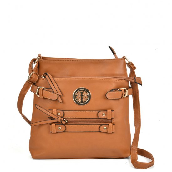 Zip Cross Body Shoulder Bag With Metal Detail